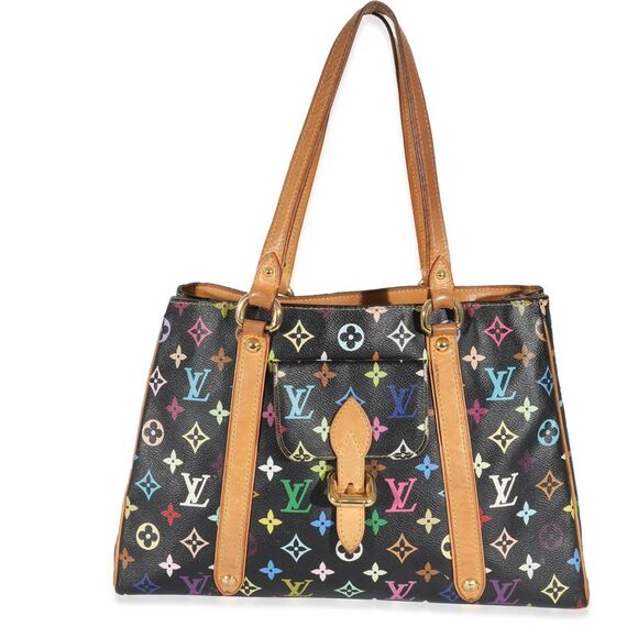 Louis Vuitton x Takashi Murakami Black Monogram Multicolore Aurelia MM - Picture 11 of 12